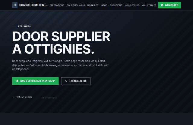 Page d’accueil du site de Chassis Home Design
