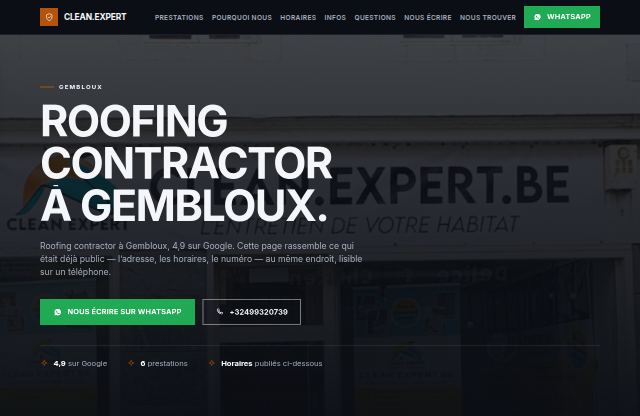 Page d’accueil du site de clean.expert