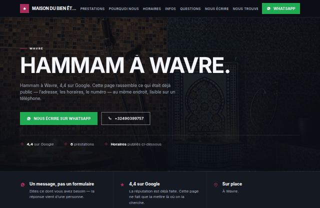 Page d’accueil du site de Maison du bien être